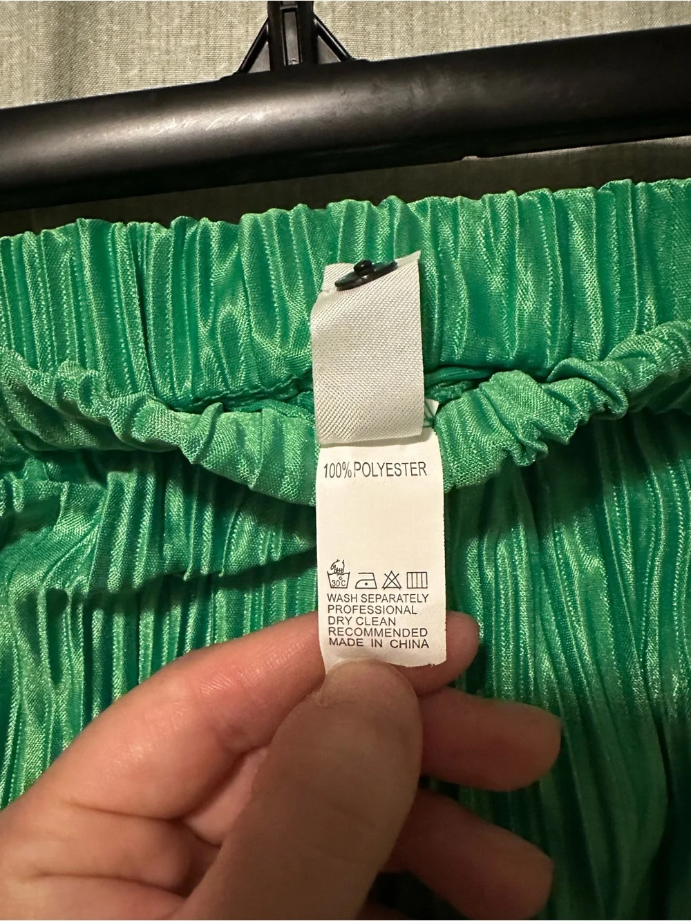 Green Pleated Matching Set Size Medium Button Up & Pants Flowy Lounge Set
